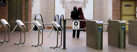 PERCo swing gates in the subway of Sofia